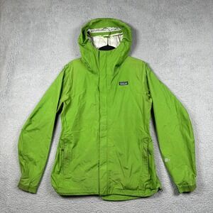 Patagonia Women's L Torrentshell H2No Rain Jacket Lime Green Hooded Waterproof